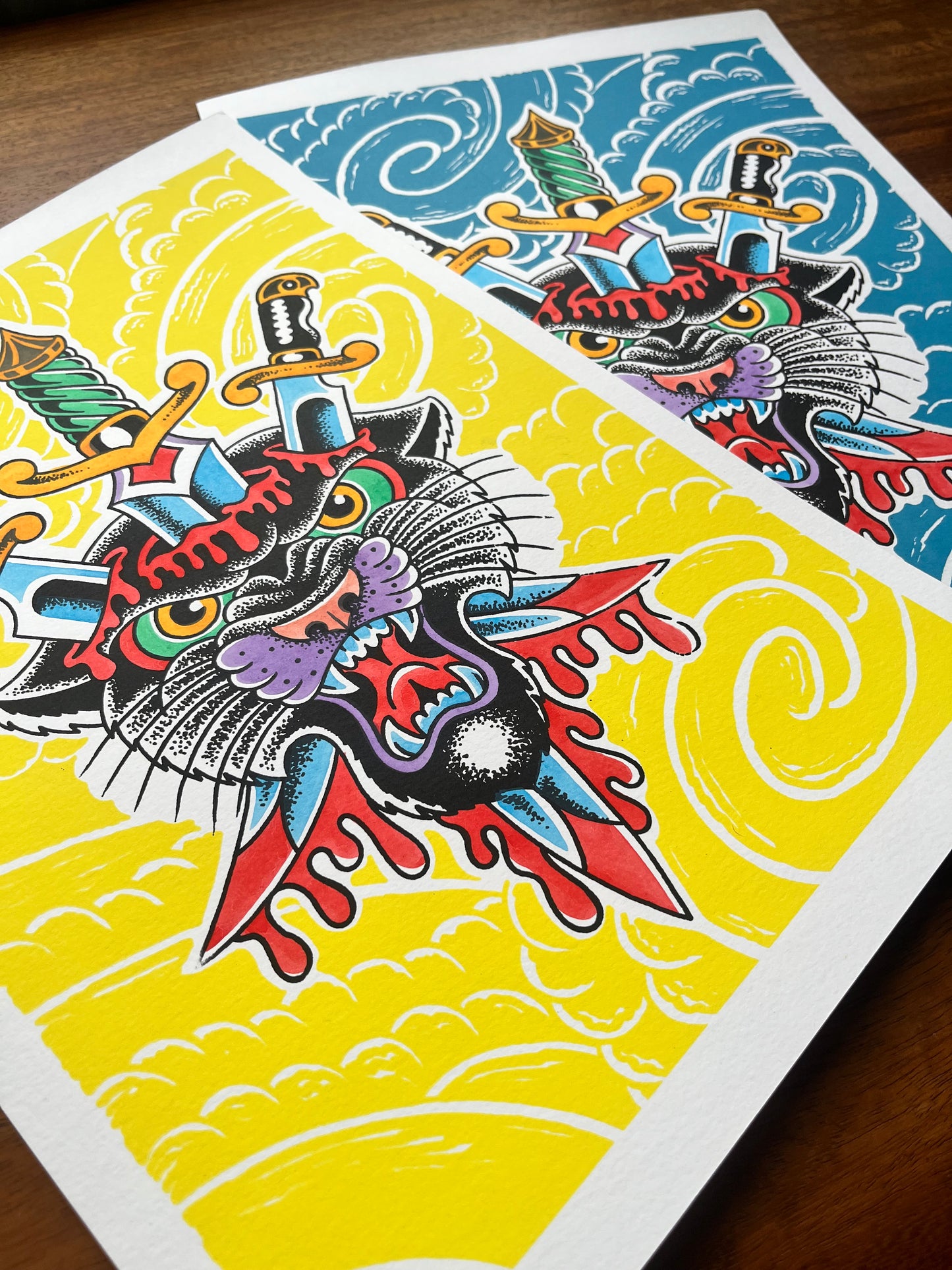 2 Colour Hand Finished Screen Print.