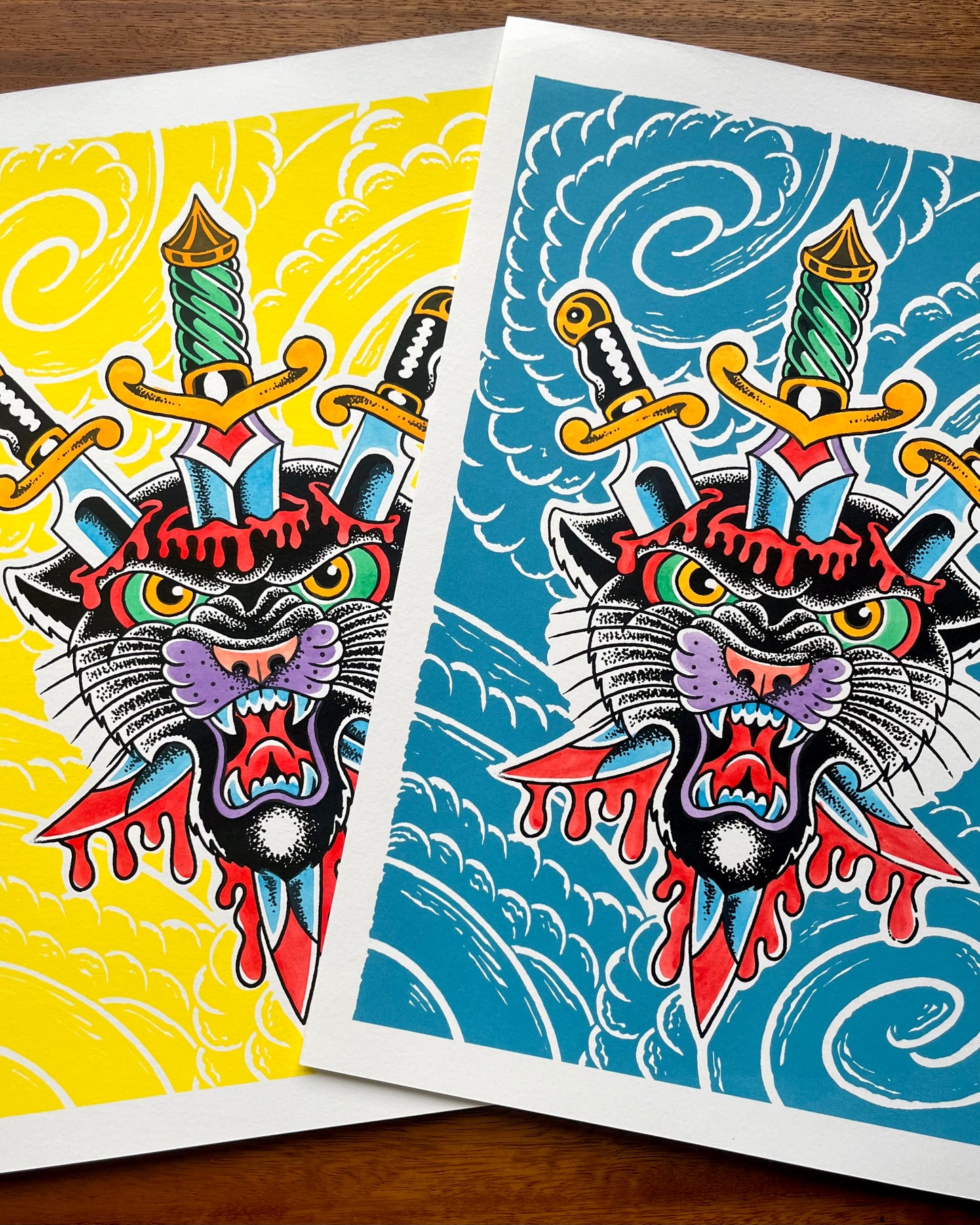 2 Colour Hand Finished Screen Print.