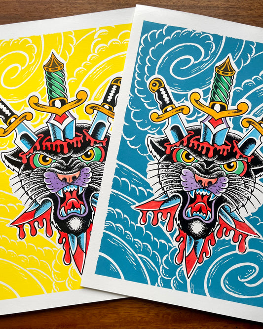 2 Colour Hand Finished Screen Print.