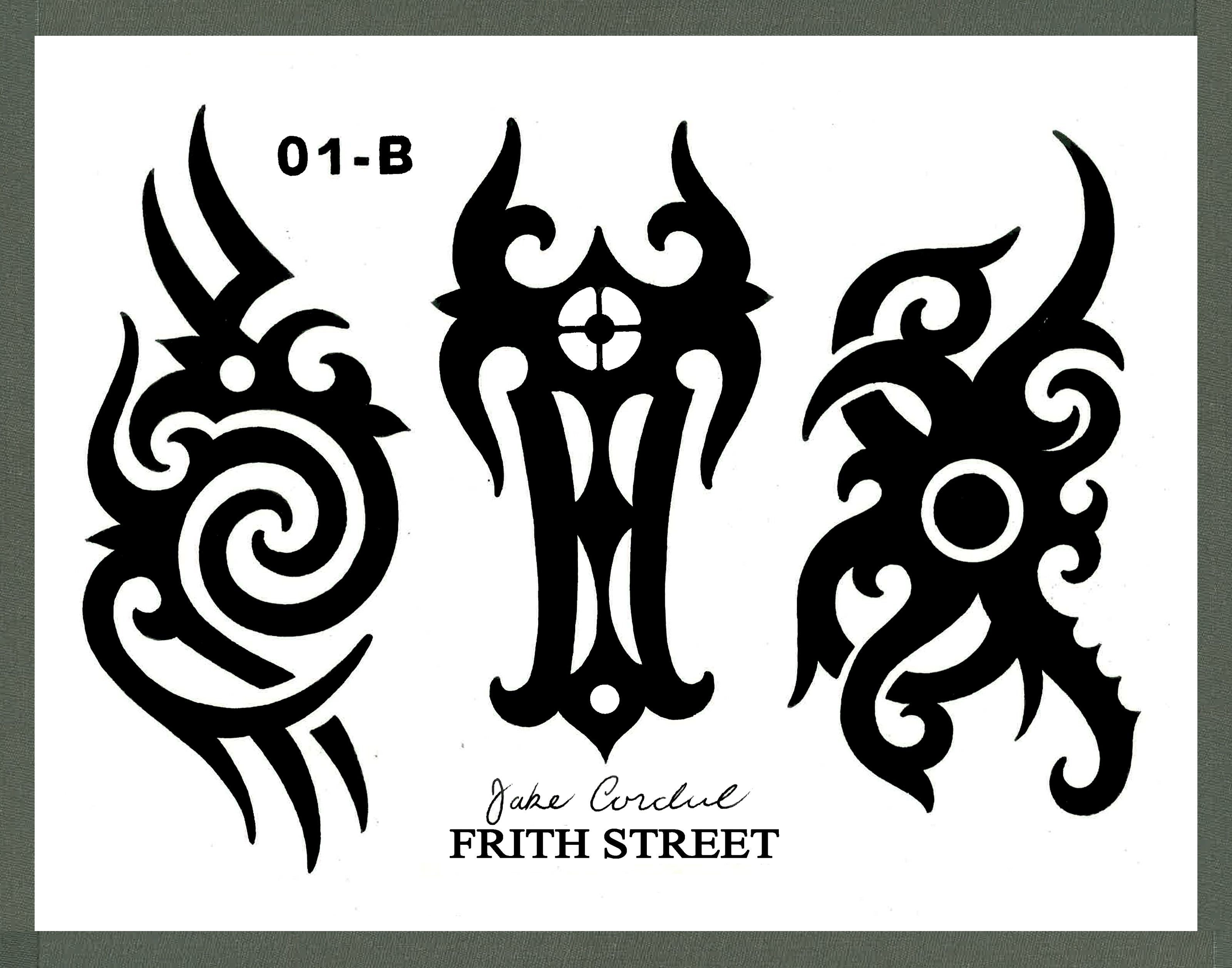Blackwork borneo Iban 90s tribal flash sheet 