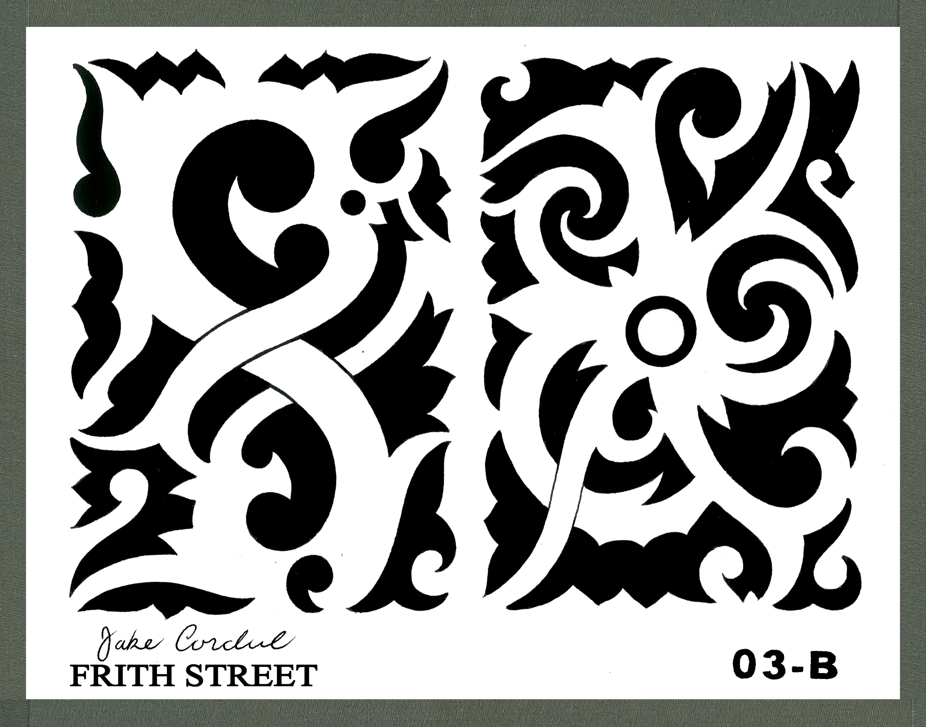 Blackwork borneo Iban 90s tribal flash sheet 
